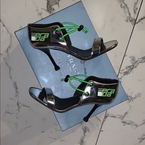 Prada silver trendy heels